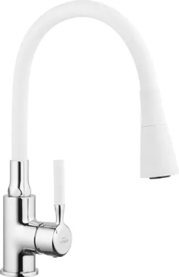 Produktbild von BADLAND Küchenarmatur Wasserhahn POGO Küchenmischer mit flexiblen Auslauf für Küche in Weiß