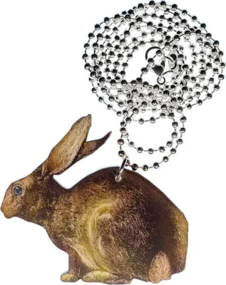 Produktbild von Hase Halskette Miniblings Kette 80cm Holz bedruckt Ostern Osterhase Kaninchen