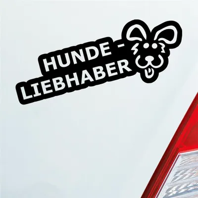Produktbild von Auto Aufkleber Hundeliebhaber Hund Dog süß Love Liebe 19x9 cm Schwarz Glanz Sticker Heckscheibenaufkleber