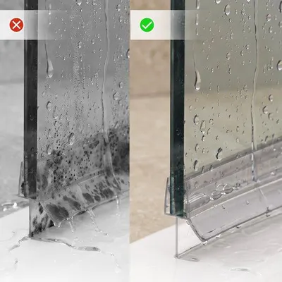 Produktbild von Transparente Duschedeurabdichtung mit Wasserkering, 90 cm, Kunststoff, für 6–8 mm Glas