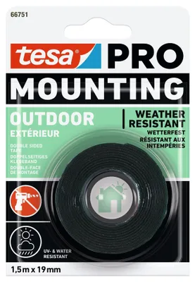 Immagine prodotto di tesa Mounting PRO Outdoor 66751-00000-00 Montageband Trasparente (L x B) 1,5 m x 19 mm 1 St