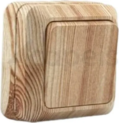 Produktbild von Aufputz Wandschalter Eiche Holzoptik – Schalter IP20 für Innen – Aufputzmontage – NOELA
