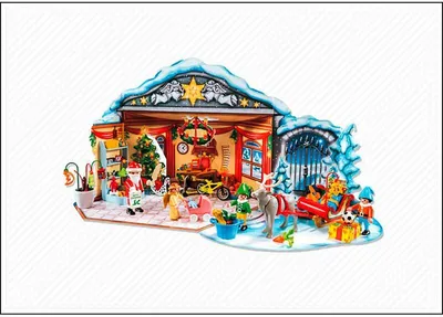 Produktbild von PLAYMOBIL 5494 Adventskalender "Weihnachtsmann beim Geschenke packen"