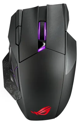 Produktbild von ASUS ROG Spatha X, rechts, Optisch, RF Wireless + USB Type-C, 19000 DPI, Schwarz