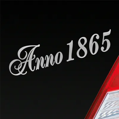 Produktbild von Auto Aufkleber Deko Home ANNO 1865 Vintage 20x5 cm Silber Sticker Heckscheibenaufkleber