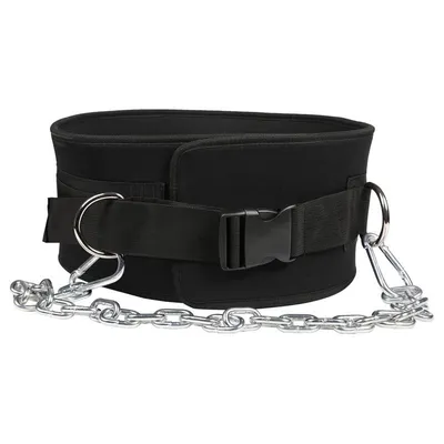 Produktbild von Fitness- und Kraftsportgürtel 2-in-1, Dip-Gürtel mit Stahlkette, ideal für Klimmzüge, Kniebeugen, Kreuzheben und Powerlifting