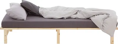 Produktbild von Homestyle4u Holzbett Palettenbett 90x200 mit Matratze mit ® Standard 100 Natur Bett