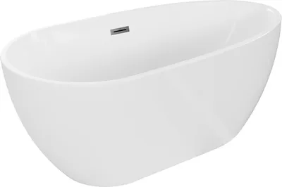 Produktbild von Mexen Eos freistehende Badewanne 170 x 75 cm, weiß, Überlauf Gun Metal - 52471707500-95