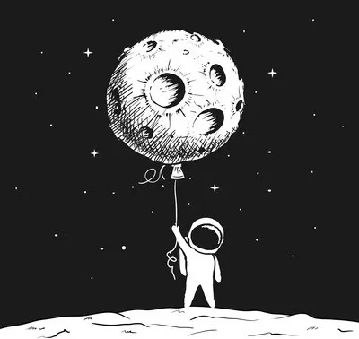 Produktbild von Glasbild Moon Balloon 20x20 cm