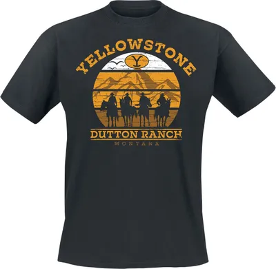 Produktbild von Yellowstone T-Shirt Herren Cowboys schwarz Fan-Merch, TV-Serien 100% Baumwolle M