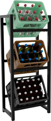 Zdjęcie produktu dla Stojak na napoje - stojak na butelki - stylowe przechowywanie napojów, stal nierdzewna | Kolor: czarny | Rozmiar: 116x47x31 cm