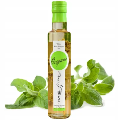 Produktbild von Messino Weißweinessig mit Oregano 250 ml – Aromatischer Griechischer Kräuteressig, Natürlich & Vielseitig