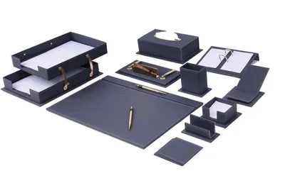 Produktbild von Luxus Büro-Set – 14 Zubehörteile – GRAU – 14-teiliges Set