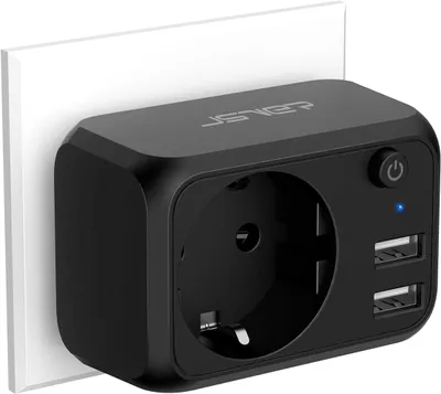 Produktbild von USB-Steckdose mit 2 USB-Anschlüssen, 4000W - Steckdosenadapter, USB-Adapter
