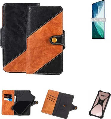 Produktbild von K-S-Trade Handyhülle Schutzhülle Bookstyle Case Wallet-Case kompatibel mit Xiaomi Mi 11i Handy Cover Bumper Klapphülle schwarz hellbraun 1x