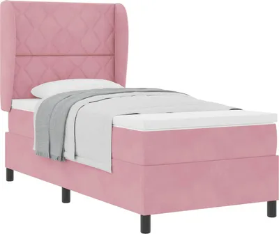 Immagine prodotto di vidaXL Letto boxspring con materasso e testiera Rosa 200 x 100 cm Velluto