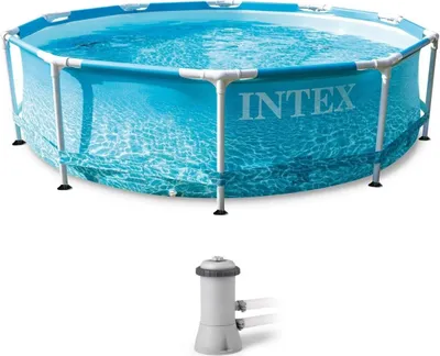 Zdjęcie produktu dla INTEX 28208GN - Basen stelażowy - plażowy (305x76cm) z pompą filtrującą Basen ogrodowy Framepool Basen naziemny