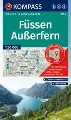 Obrázek produktu pro KOMPASS Turistická mapa 4 Füssen, Außerfern 1:50 000