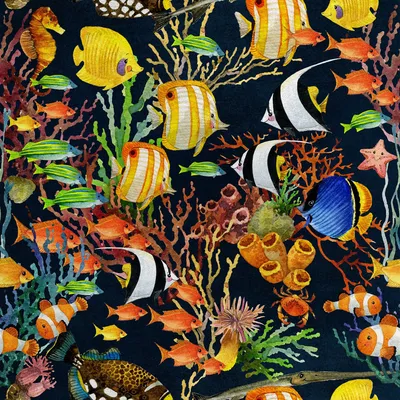 Immagine prodotto di Tessuto di velluto reale in poliestere per il cucito - motivo pesce