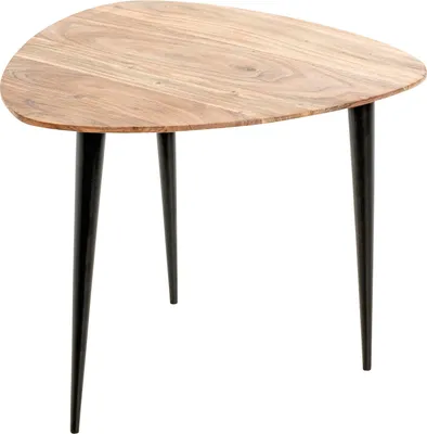Produktbild von HAKU Beistelltisch Couchtisch akazie, schwarz - Massivholz, Metall, B/H/T: 55x46x55 cm