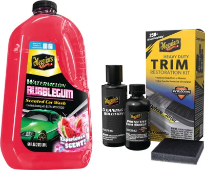Produktbild von Meguiar's® Watermelon Bubblegum Wash  Autoshampoo + Heavy Duty Trim Kit
