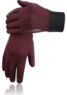 Produktbild von Thermo-Handschuhe Herren Damen Touchscreen Anti-Rutsch Winddicht für Kaltes Wetter L Ruby Wine SMRG102