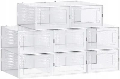 Produktbild von Songmics Transparente Schuhboxen, Stapelbar, 8 Stück