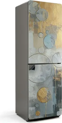 Produktbild von Abstrakte Malerei Kreise – Magnetische Kühlschrank Abdeckung – Dekorfolie magnetisch Küche – Kühlschrank Magnet Deko – selbstklebende Magnettafel – Magnetfolie für Kühlschranktür – 60x190 cm