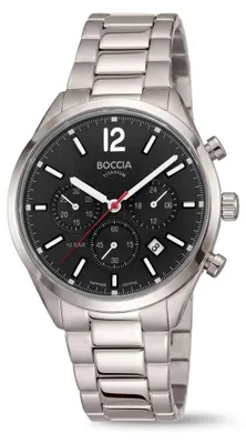 Produktbild von Boccia Herren Armbanduhr Chronograph 3732-01 Reintitan mit schwarzem Zifferblatt
