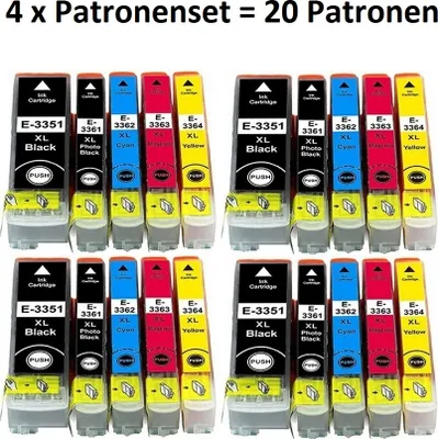 Image de 20 cartouches d'encre compatibles T33XL pour Epson Expression Premium XP-530 540 630 635 640 645 830 900 7100