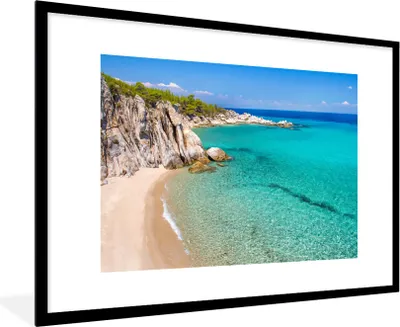 Produktbild von MuchoWow® Gerahmtes Poster Meer - Strand - Sommer 90x60 cm - Poster mit Schwarzem Bilderrahmen Wandposter Rahmen Foto Bilder - Wanddekoration - Fotos