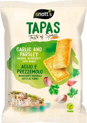 Produktbild von Snatts Mediterrander Snack mit Knoblauch und Petersilie 120g