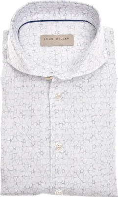 Produktbild von Leinenhemd von John Miller, Tailored Fit, weiß bedruckt