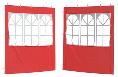Produktbild von vidaXL Party Zelt Seitenteil 2 pcs 200 x 195 cm Rot PE und Stahl