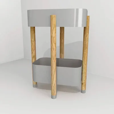 Produktbild von Devo Standregal Sonet BxHxT 49 x 68 x 34 cm grau/Eiche/edelstahl