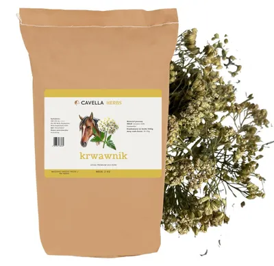 Produktbild von Cavella Ergänzungsfutter Pferd, Getrocknetes Schafgarbenkraut, Für Verdauung, Darmflora, Regeneration Und Rekonvaleszenz, 1 Kg