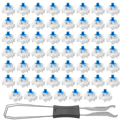 55x mechanische Tastaturschalter, blau, mit Schalterzieher