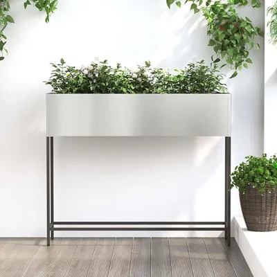 Produktbild von Möbel Hochbeet Gartenpflanzer Silber 100 x 26 x 82 cm - Beete 865881