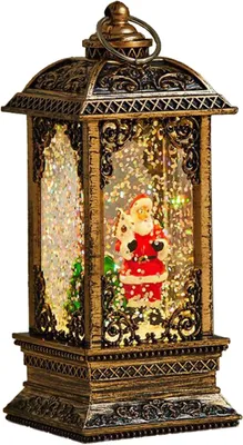 Produktbild von Weihnachts Schneekugel Laterne Retro mit sechseckigem | Weihnachts Schneekugel Laterne Glitzer Dekoration Für, Jugendliche, Erwachsene, Männer, Frauen, Kaminsims, Unter Dem