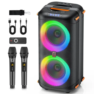 Produktbild von JYX-T27-T Karaoke-Lautsprecher – Tragbarer Party-Lautsprecher mit 40 W Leistung, 2 Mikrofonen und langer Akkulaufzeit