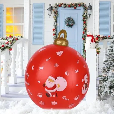 Produktbild von Famanu Aufblasbare Weihnachtskugel 60 cm - Dekoration für Garten, Hochzeit und Festival