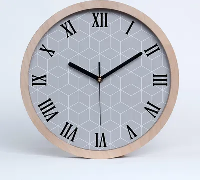 Produktbild von Holzuhr 20fi cm wanduhr - schwarze Spitzen - geometrischer Hintergrund