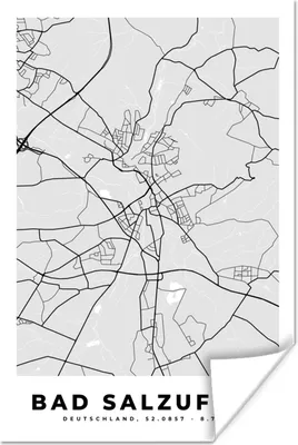 Produktbild von MuchoWow® Poster Karte - Bad Salzuflen - Deutschland - Stadtplan - Karte 60x90 cm - Wanddekoration