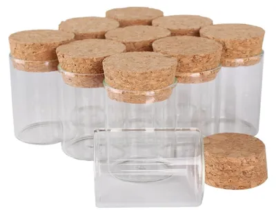 Image de Lot de 24 bouteilles en verre avec bouchon en liège