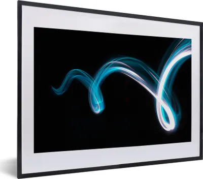Produktbild von MuchoWow® MuchoWow® Gerahmtes Poster Hell - Blau - Abstrakt 40x30 cm - Poster mit zchwarzem Bilderrahmen - Bilderrahmen - Poster im Rahmen