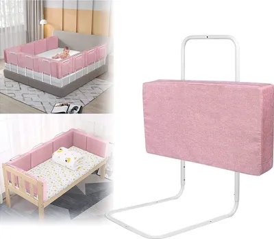 Produktbild von ACXIN Bettgitter Baby Bettschutzgitter Rausfallschutz Bett Bettgitter Verstellbare Höhenverstellbar Kinderbettgitter (60cm, Kirschblütenpulver)