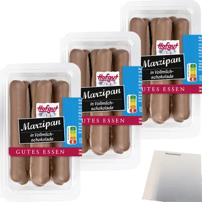 Produktbild von Hofgut Marzipanstangen Vollmilch 3er Pack (3x100g Packung) + usy Block