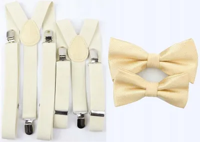 Produktbild von Ankani 048szmmid Herren & Kinder Hosenträger & Fliege Set Beige
