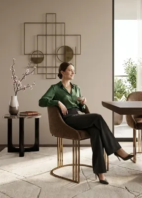 Produktbild von Stilvoller Stuhl Esszimmerstuhl Relaxstuhl Designerstuhl Polsterstuhl