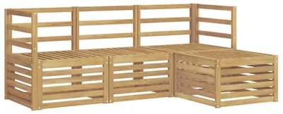 Image de Ensemble de canapés d'extérieur 4 pcs Blanc